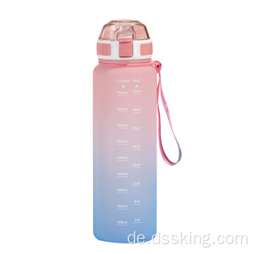 BPA Free Water Flasche Leckdelke Plastikflasche mit Timermarkierungen